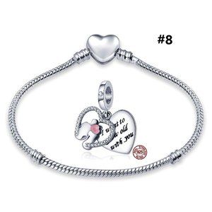 925 Sterling Silver "I Want To Grow Old With You"  Bracelet W/Charm